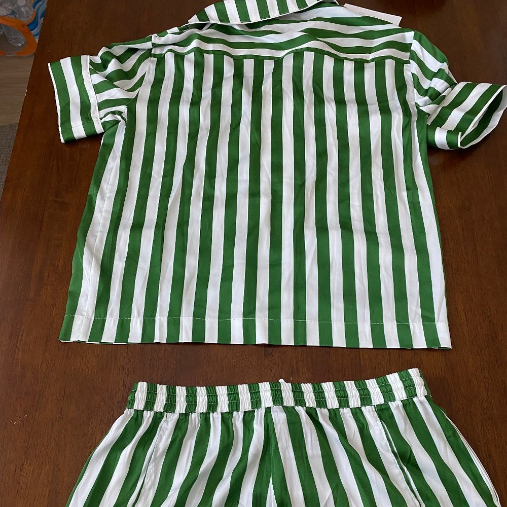 Bed to Brunch Short Stripe Satin Pajamas - Picture 7 of 8